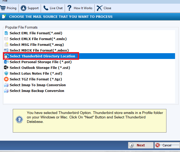 DailySoft Thunderbird to EML Exporter Windows 11 download