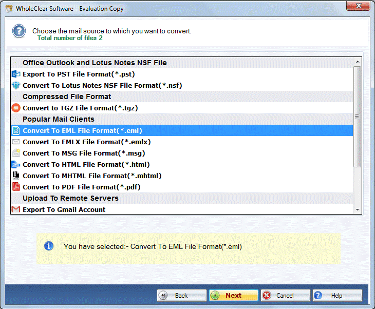 Convert to EML File Format