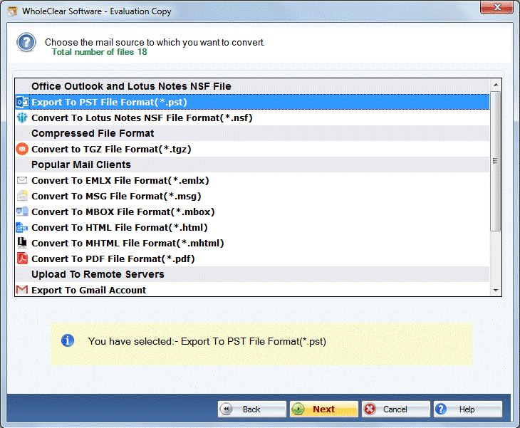 Export To PST File Format